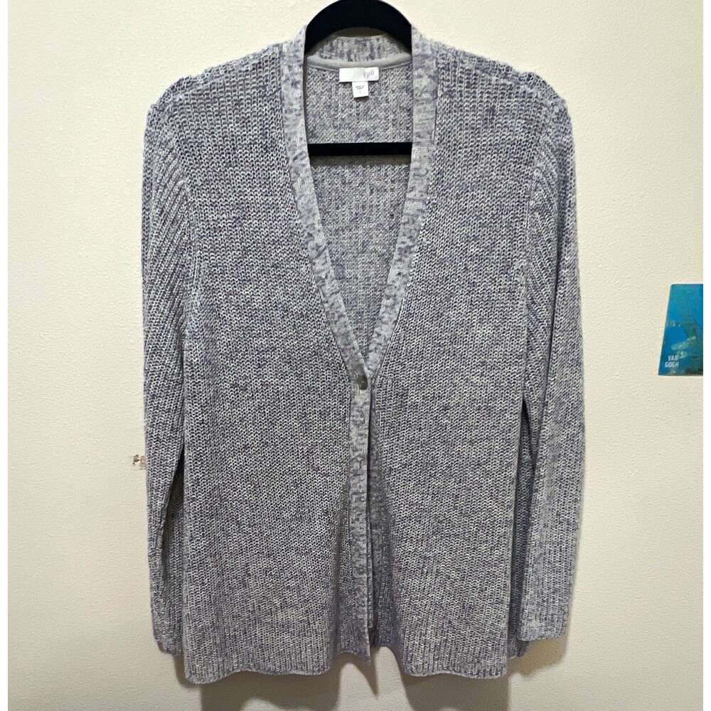 J.Jill Women’s Gray Knit Cardigan Sweater Open Front Long Sleeve Size L